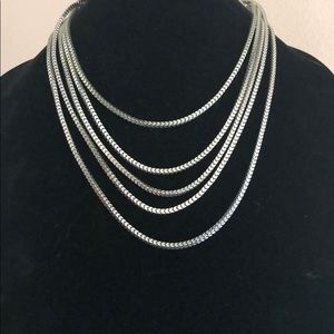 Cookie Lee 5 strand Silver necklace